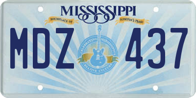MS license plate MDZ437