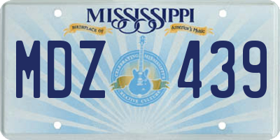MS license plate MDZ439