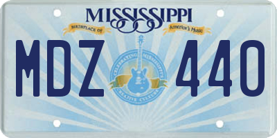 MS license plate MDZ440