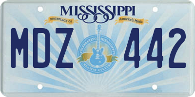 MS license plate MDZ442