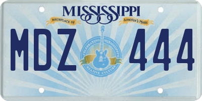 MS license plate MDZ444