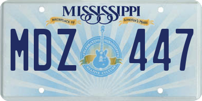 MS license plate MDZ447