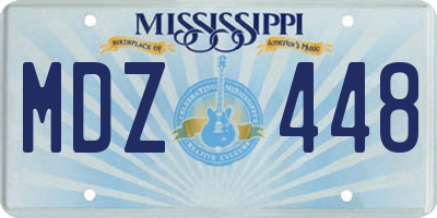 MS license plate MDZ448