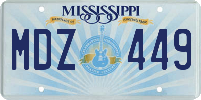 MS license plate MDZ449