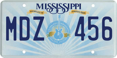 MS license plate MDZ456