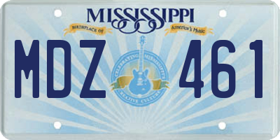 MS license plate MDZ461