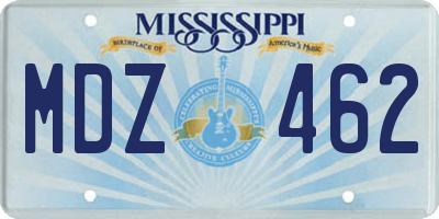 MS license plate MDZ462