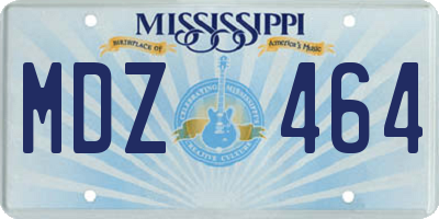 MS license plate MDZ464