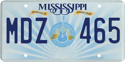 MS license plate MDZ465