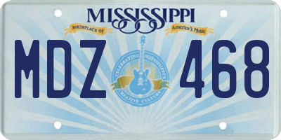 MS license plate MDZ468