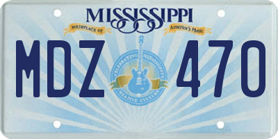 MS license plate MDZ470