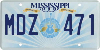 MS license plate MDZ471