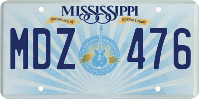 MS license plate MDZ476