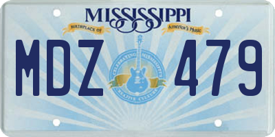 MS license plate MDZ479