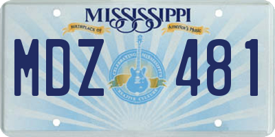 MS license plate MDZ481