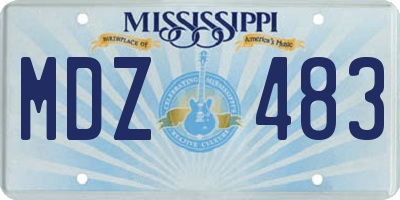 MS license plate MDZ483