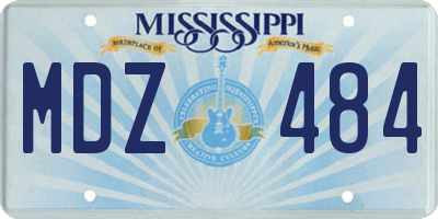 MS license plate MDZ484