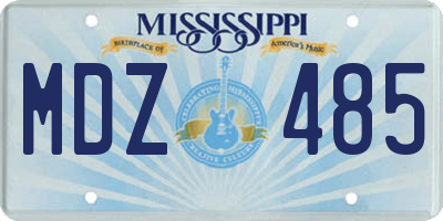 MS license plate MDZ485