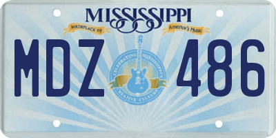 MS license plate MDZ486