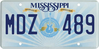 MS license plate MDZ489