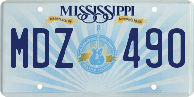 MS license plate MDZ490
