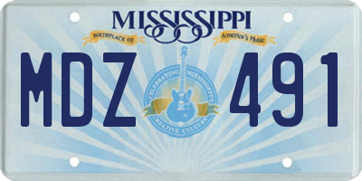 MS license plate MDZ491