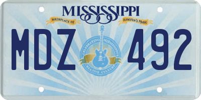 MS license plate MDZ492