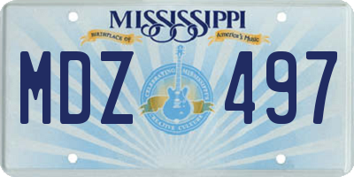 MS license plate MDZ497