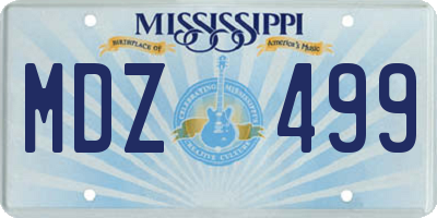 MS license plate MDZ499