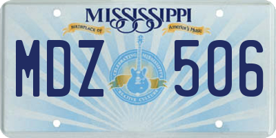 MS license plate MDZ506