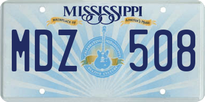 MS license plate MDZ508