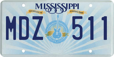 MS license plate MDZ511