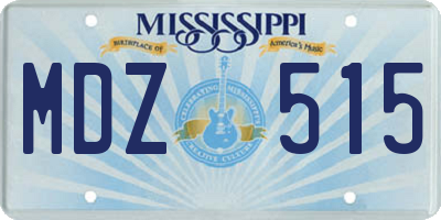 MS license plate MDZ515