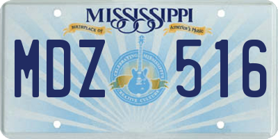 MS license plate MDZ516