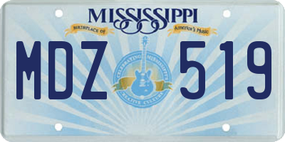 MS license plate MDZ519