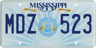 MS license plate MDZ523