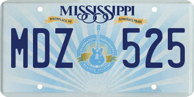 MS license plate MDZ525