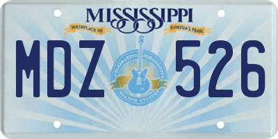 MS license plate MDZ526