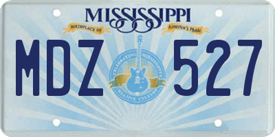 MS license plate MDZ527