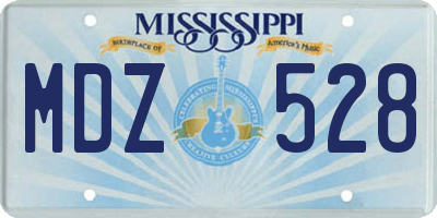 MS license plate MDZ528