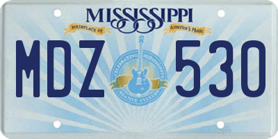 MS license plate MDZ530