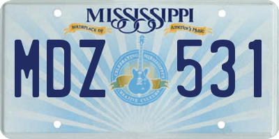MS license plate MDZ531
