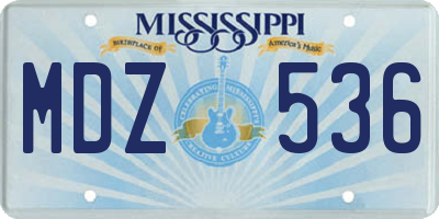 MS license plate MDZ536