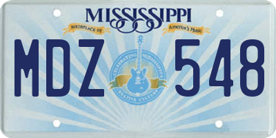 MS license plate MDZ548
