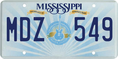 MS license plate MDZ549