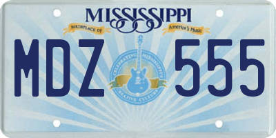 MS license plate MDZ555