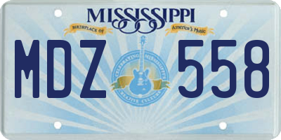 MS license plate MDZ558