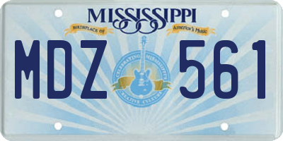 MS license plate MDZ561