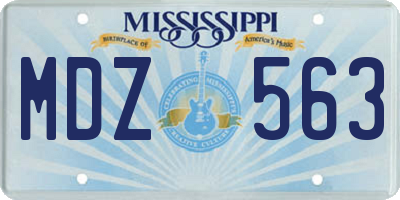 MS license plate MDZ563