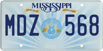 MS license plate MDZ568
